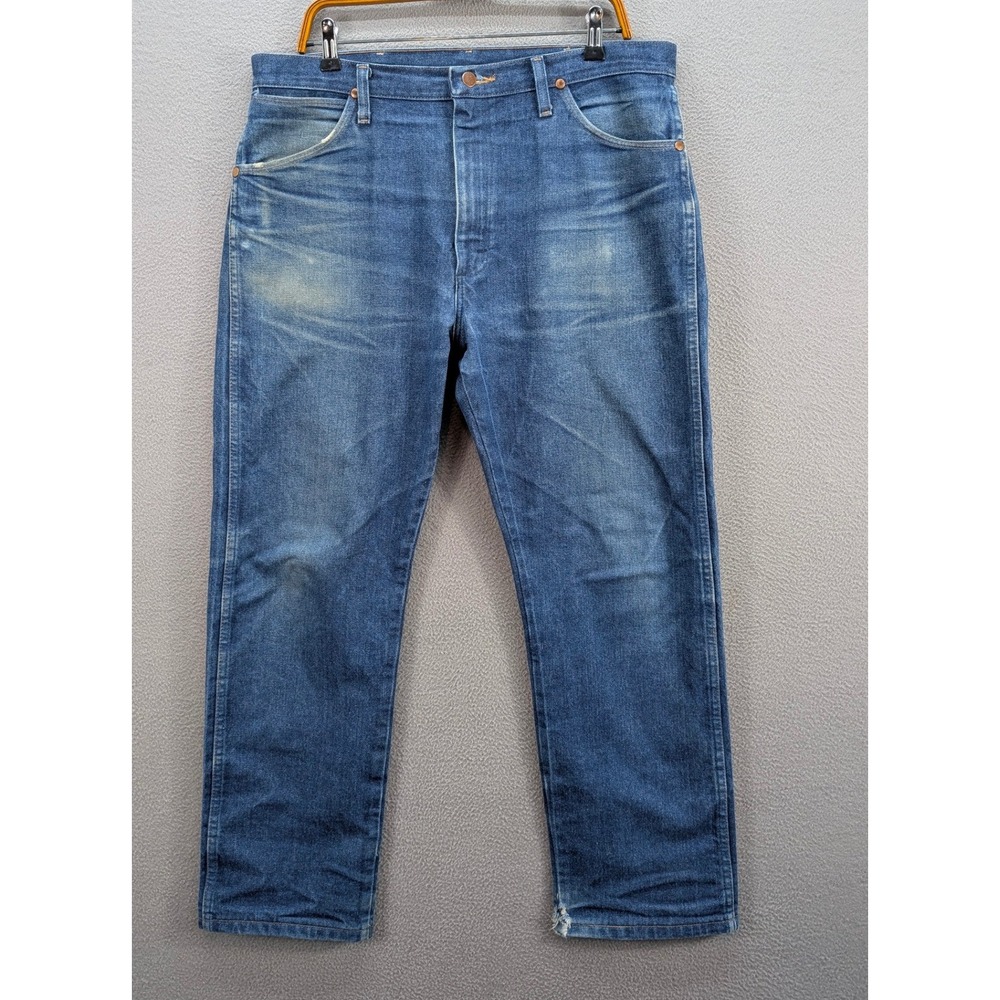 Wrangler‎ 13MWZ Cowboy Cut Men's Denim Jeans 36x30 Medium Wash Blue Straight Leg